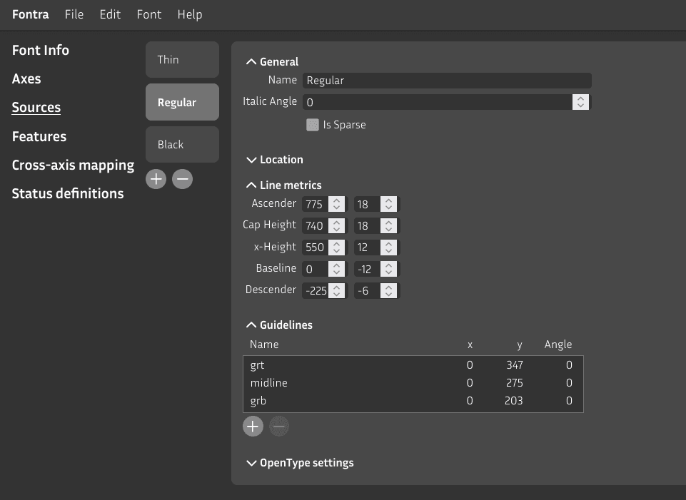 Line metrics view