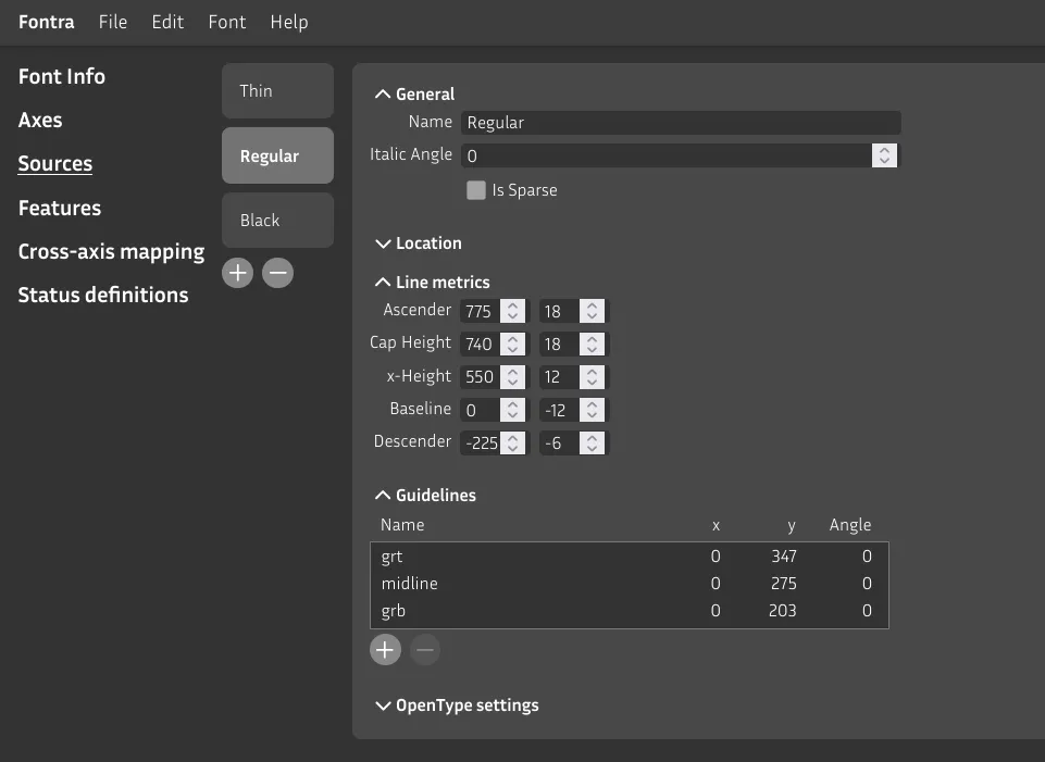 Line metrics view